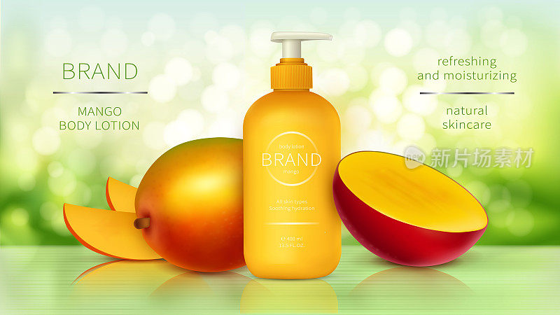 Tropic mango cosmetics realistic vecto